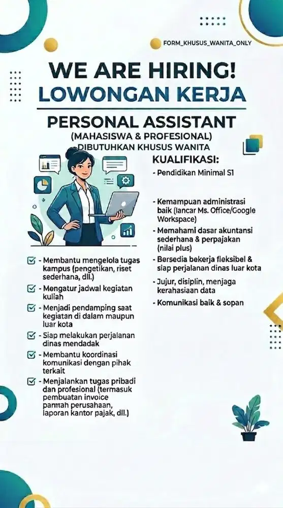 Dicari asisten pribadi