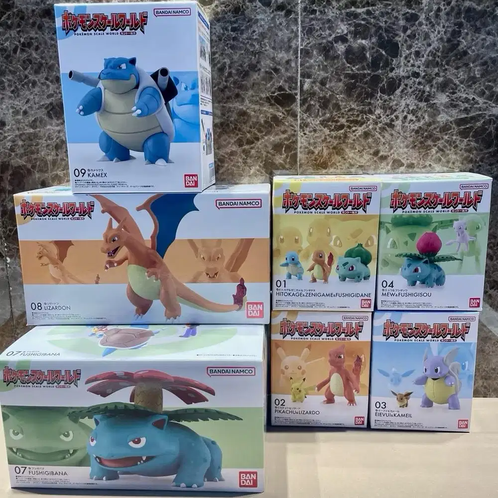 Pokemon scale world kanto set , charizard blastoise venusaur evo set
