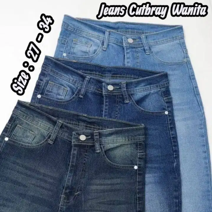Cutbray Jeans Celana Flare Panjang Stretch Wanita