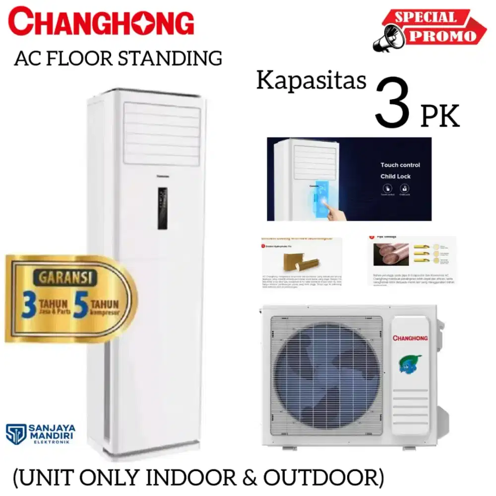 CHANGHONG AC FLOOR STANDING Kapasitas 3 PK CabinetMachineTURBO S-24LA
