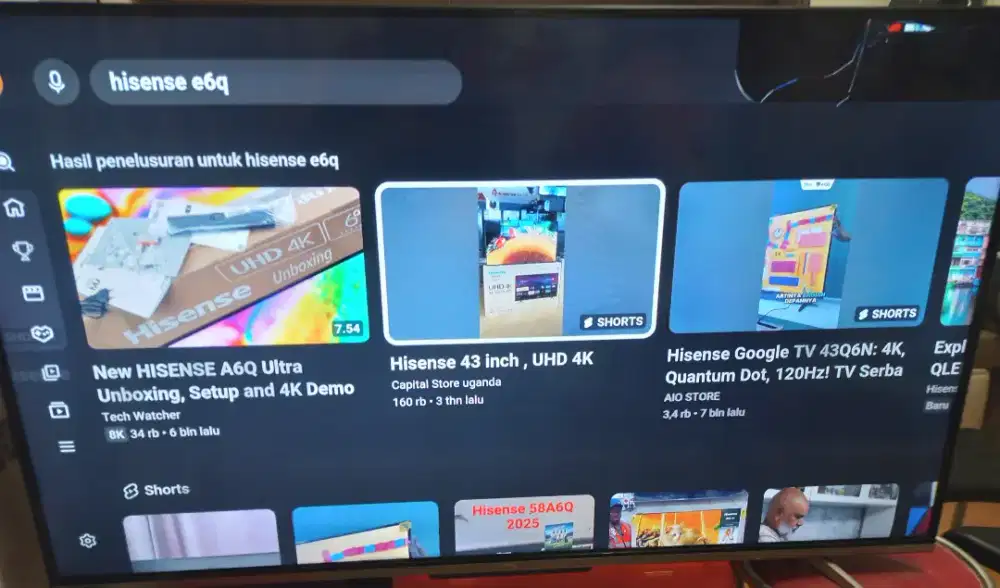 Jual cepat TCL P725 ukuran 50 inch (kondisi panel retak dan mati)