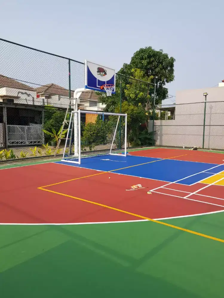 Tiang basket tanam standar fiba