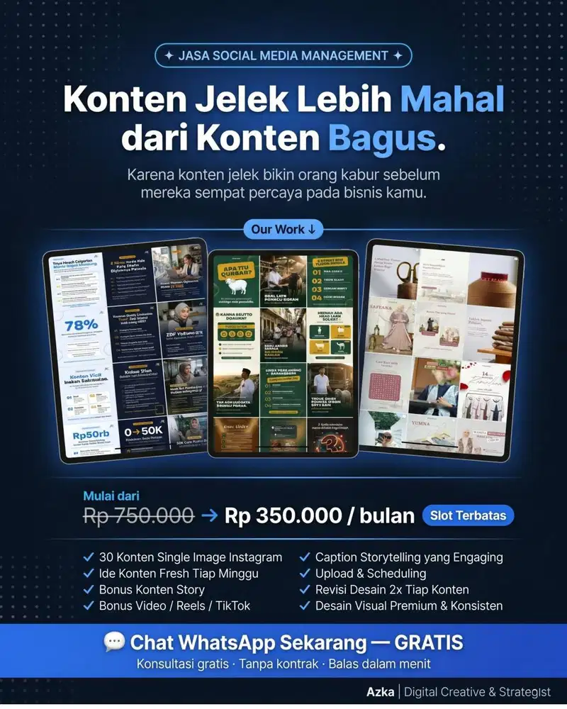 Jasa Desain Konten Instagram & SMM Profesional