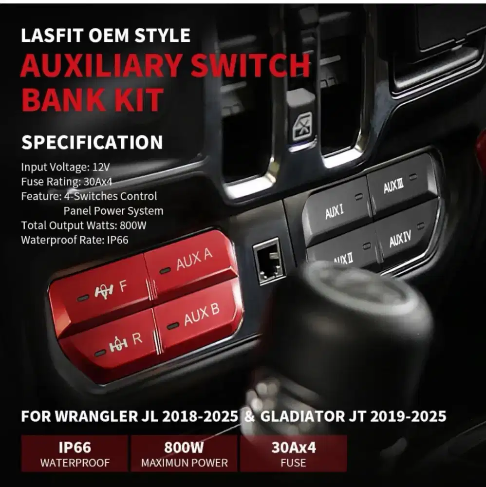 Auxiliary fuse LASFIT oem.look rubicon jeep JL