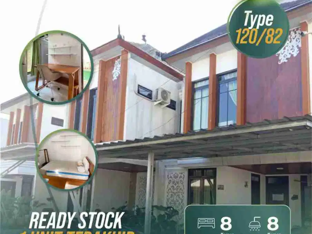 Jual Kos Kosan Aktif Ready (8 Kamar + 8 KM) Sudah Full Penyewa dekat Kampus IPB Bogor