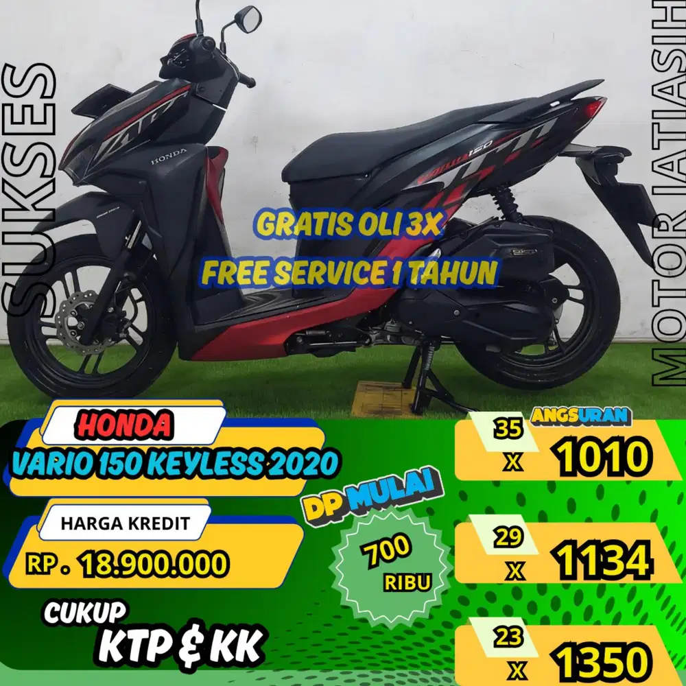HONDA VARIO 150 KEYLESS2020 ANGSURAN TERMURAH SYRT KTP&KK(SUKSESMOTOR)