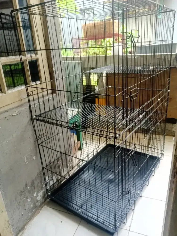 Kandang kucing tingkat jumbo besi tebal