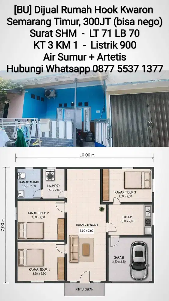 Rumah Murah Kwaron Semarang Timur BU