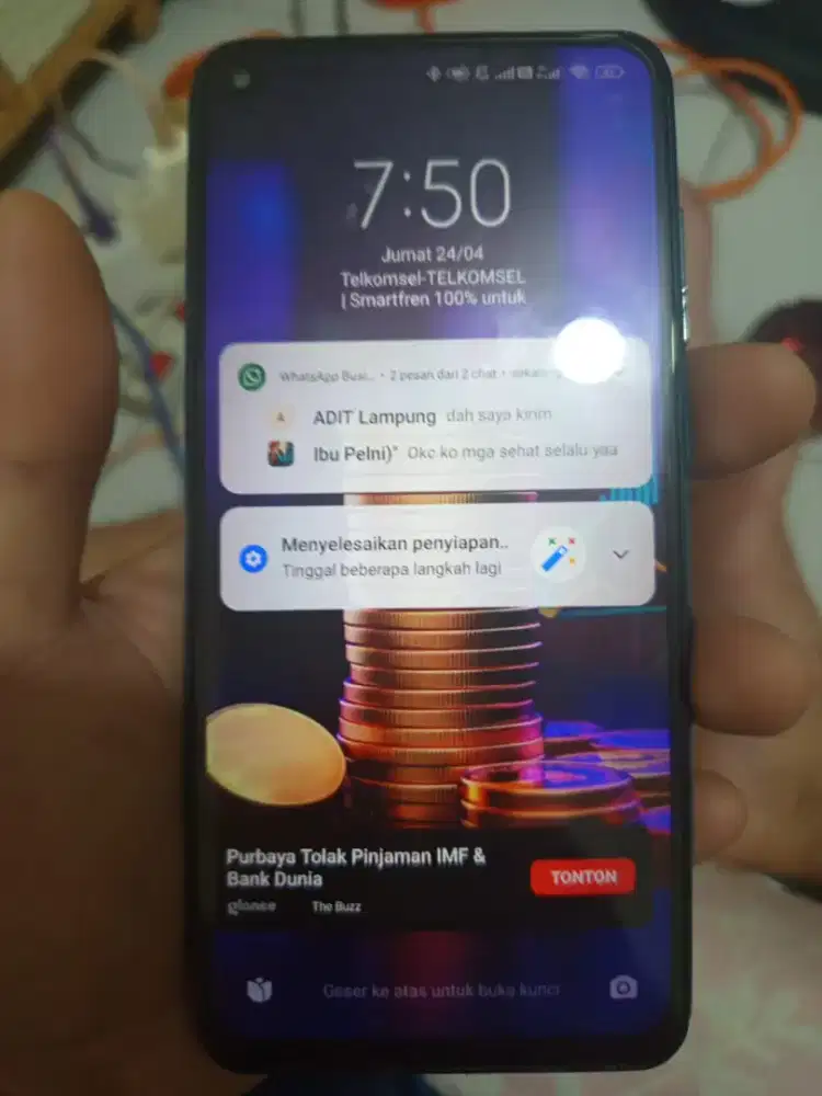 Jual-cptBU:Redmi Note-9 Original bukan hp Refrubish Ram.4/64 Btangan