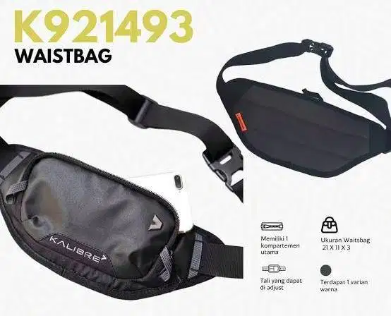 NEW-BestSeller-NEW ORI Kalibre Tas Pinggang Waistbag Waist Bag-Hitam