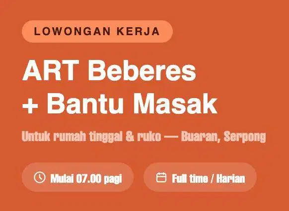 Loker ART Pulang Pergi