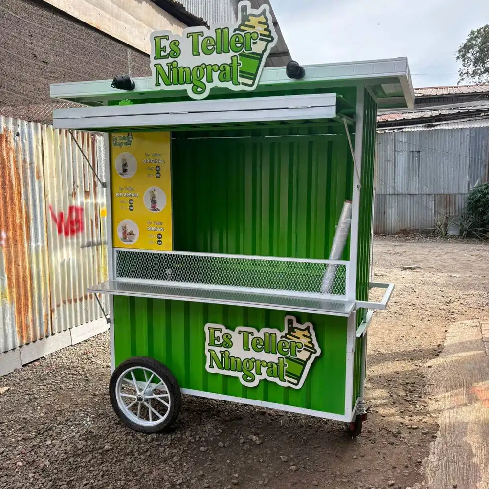 Dijual gerobak kontainer untuk usaha UMKM kondisi sangat bagus