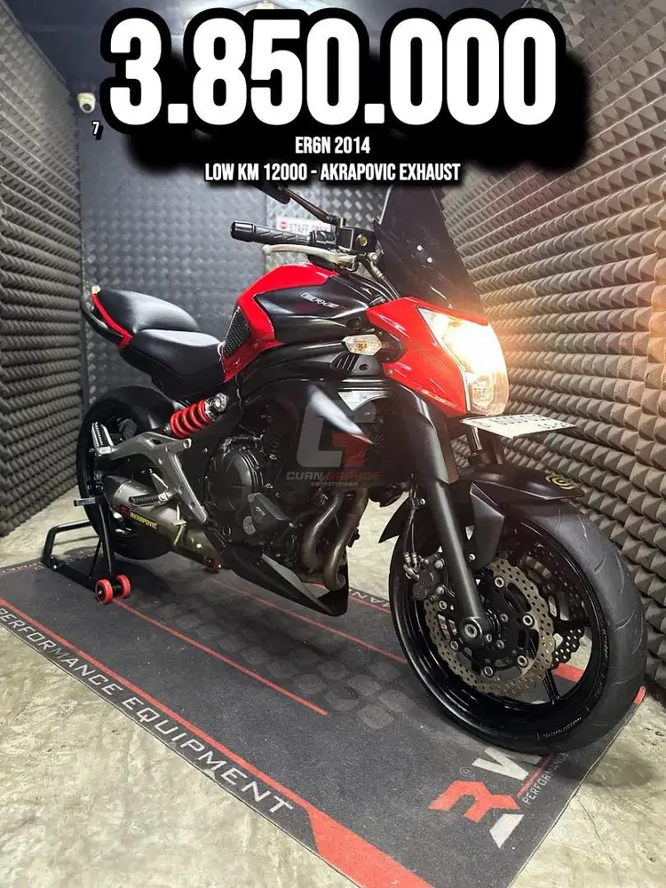 ER6N OR ER 6 N 2014 WITH AKRAPOVIC EXHAUST LOW KM 12XXX RAWATAN BRO