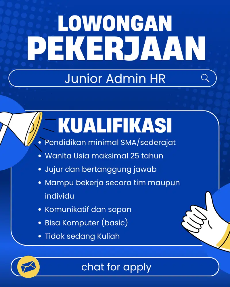 Dicari Segera !!! Junior Admin