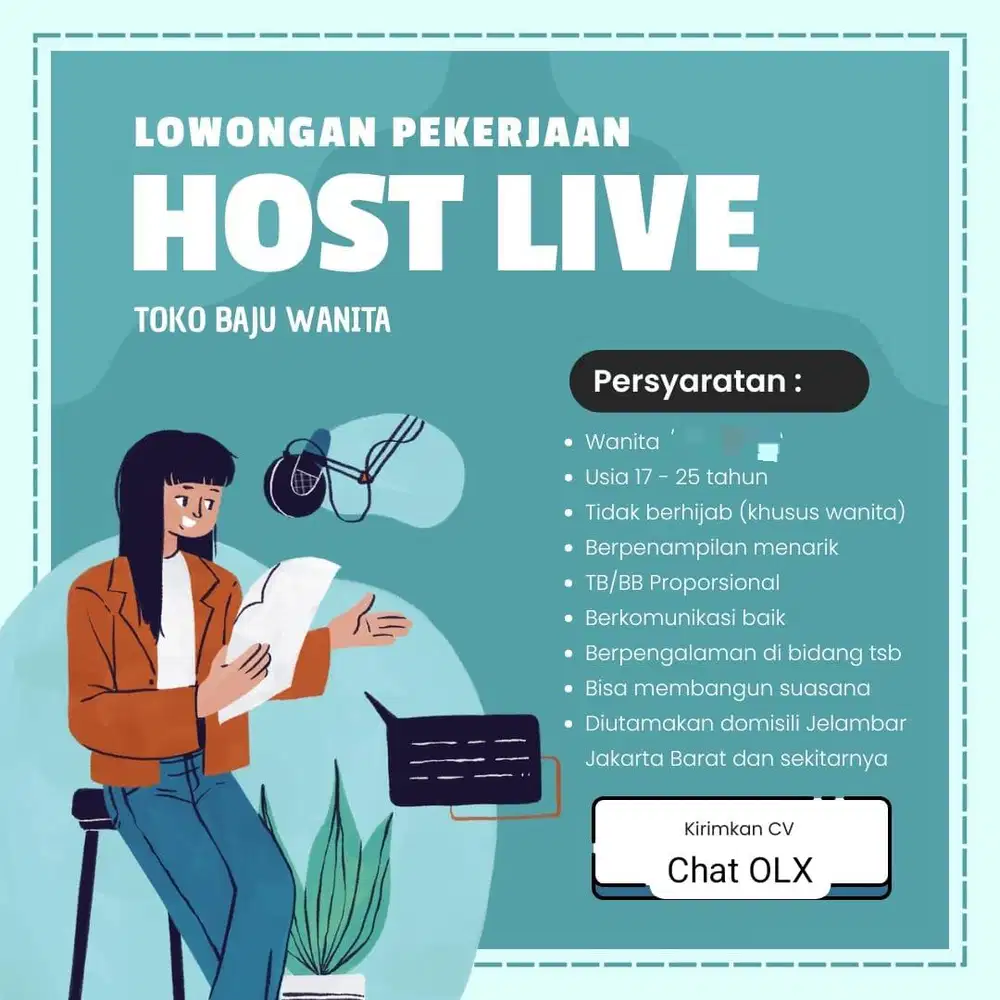 LOWONGAN HOST LIVE BAJU WANITA