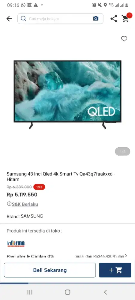 Samsung smart tv 43inch qled