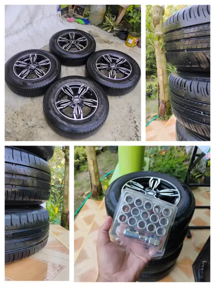 Velg HSR MERKIN R14 Double PCD 4x114 / x100 Ban 185/70 Tahun 2024