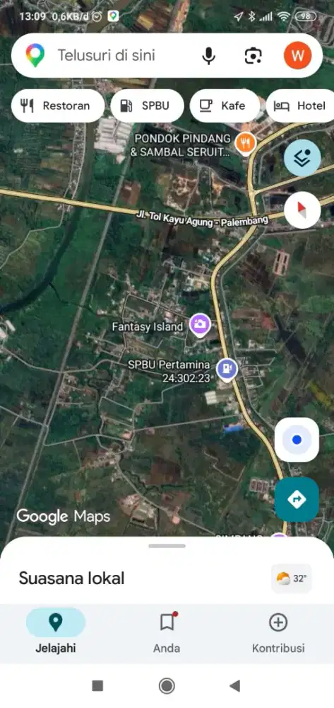 Jual Tanah 7000 m² lebih Palembang dekat pintu tol Inderalaya