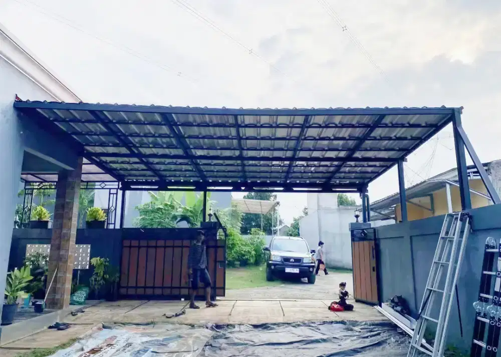Kanopi baja ringan dan garasi