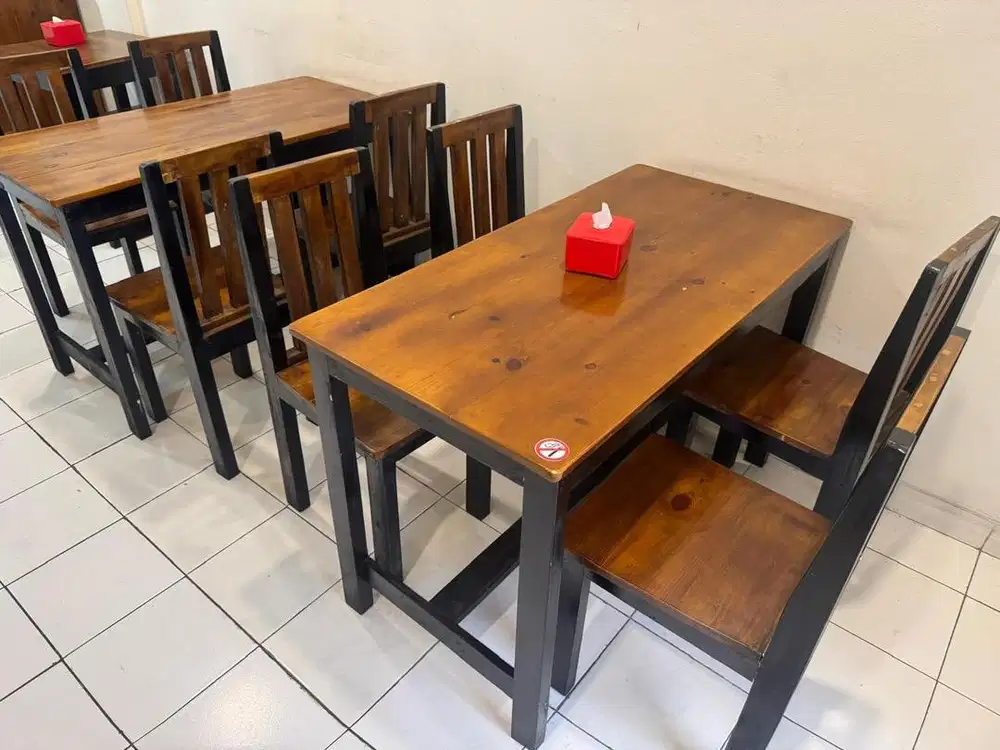 MEJA MAKAN KURSI DAN MEJA KASIR RESTO