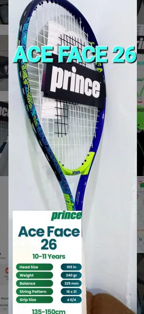 Raket Tenis Junior Ace Face 25 Prince Original