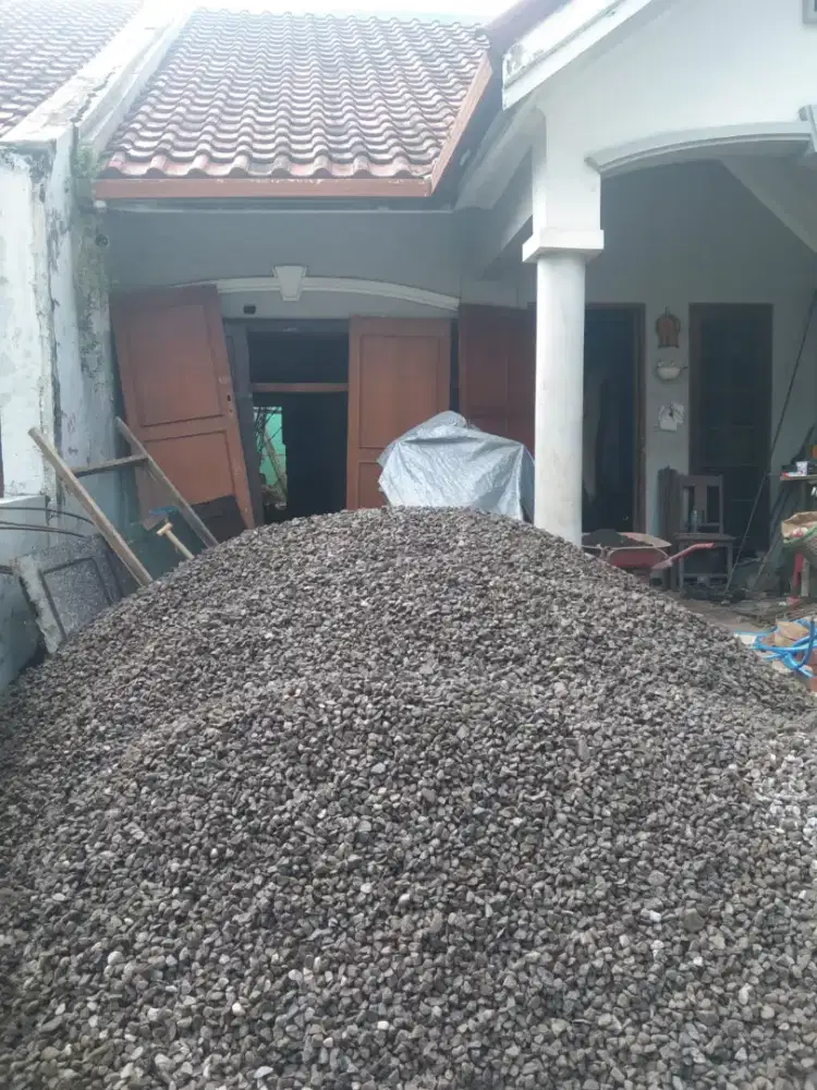 Batu kali pondasi, sirtu urug, koral