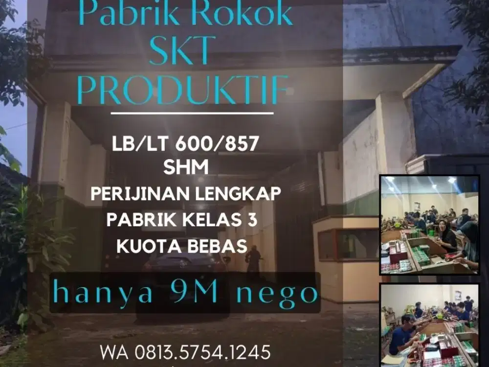 Pabrik rokok SKT kelas3 aktif dijual bululawang malang ijin lengkap