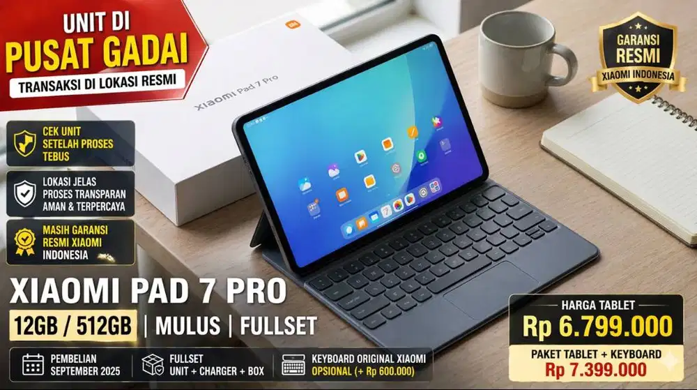 Xiaomi Pad 7 Pro 12GB / 512GB | Mulus | Fullset | Masih Garansi Resmi