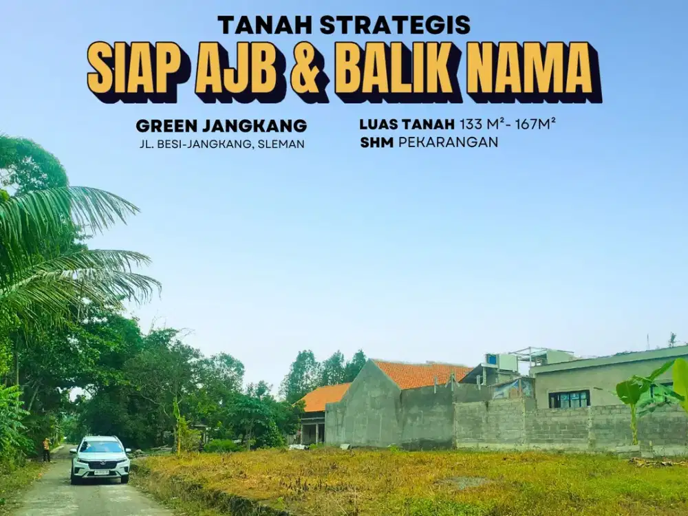 Tanah Jogja Siap Balik Nama, Sudah Pecah kavling, Dekat Pasar Jangkang