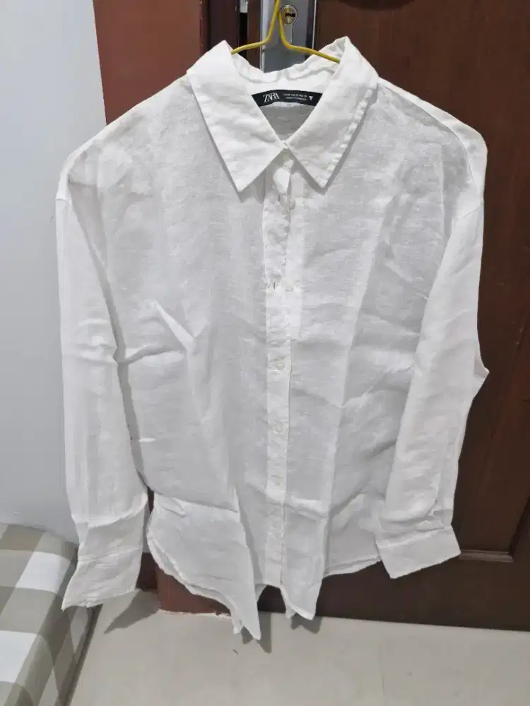 Kemeja linen Zara Original Made in Cambodia