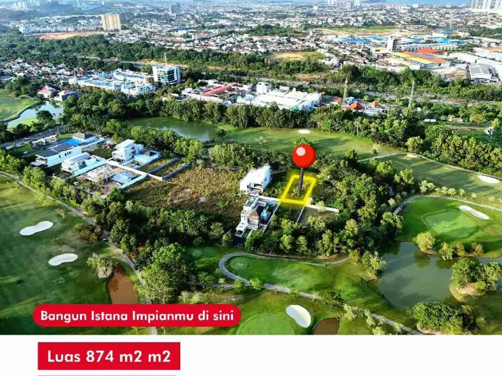 dijual kavling siap bangun 874 M2 bukit Golf residence sukajadi dikelilingi lapangan Golf harga terbaik