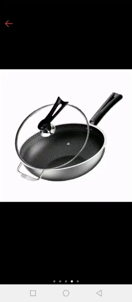 Wajan anti lengket dengan tutup kaca