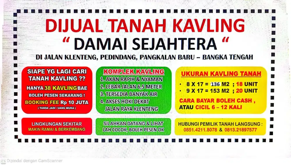 Info Baru: Jual Tanah Kavling Harga Promo Perdana, di Jl. Klenteng