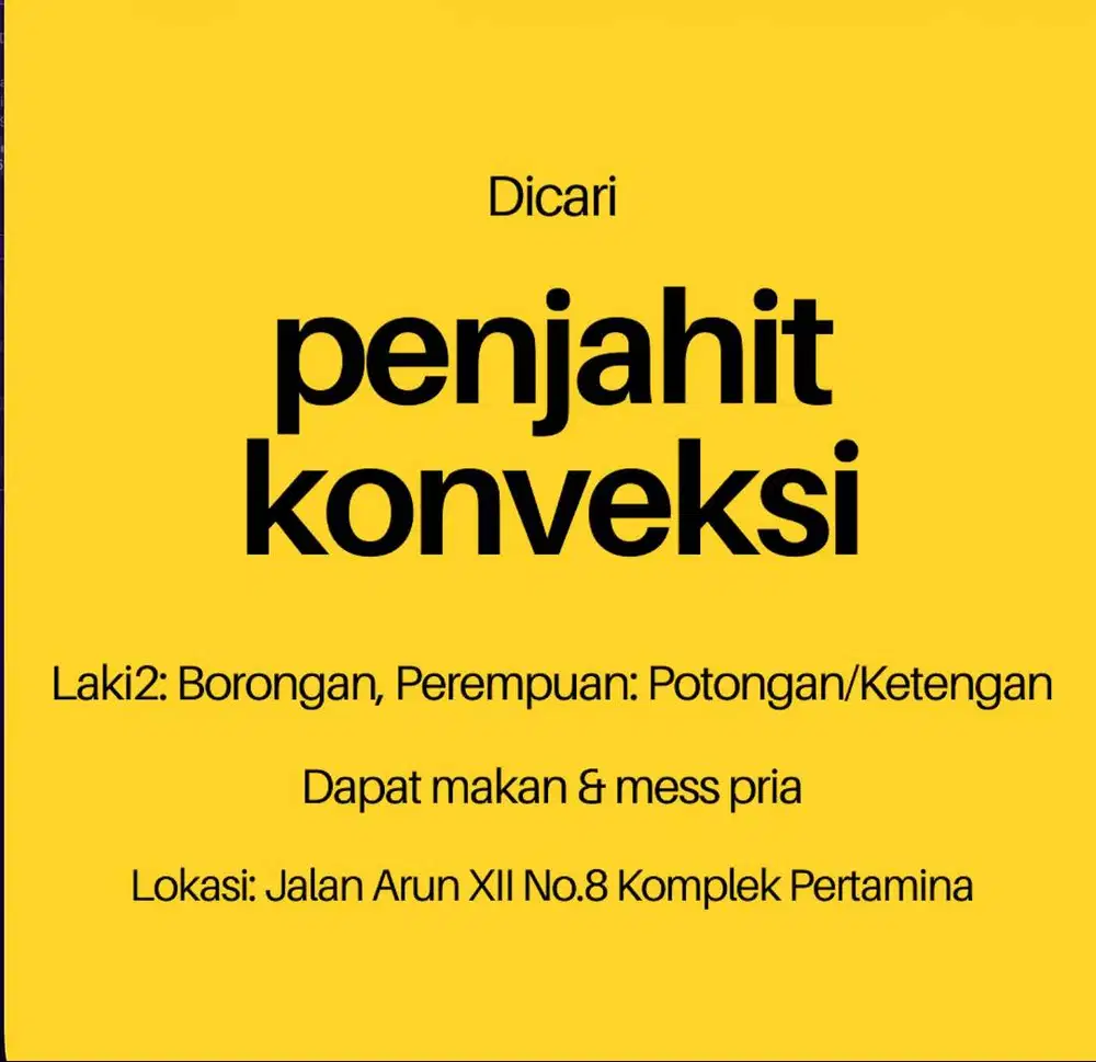 Di Cari Penjahit Konveksi