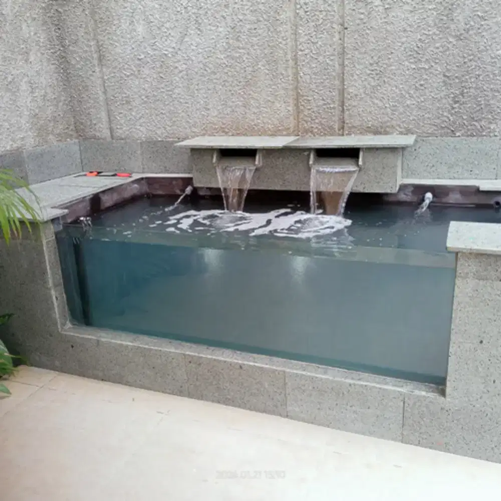 Kolam kaca-kolam minimalis-kolam koi-tukang kolam-taman