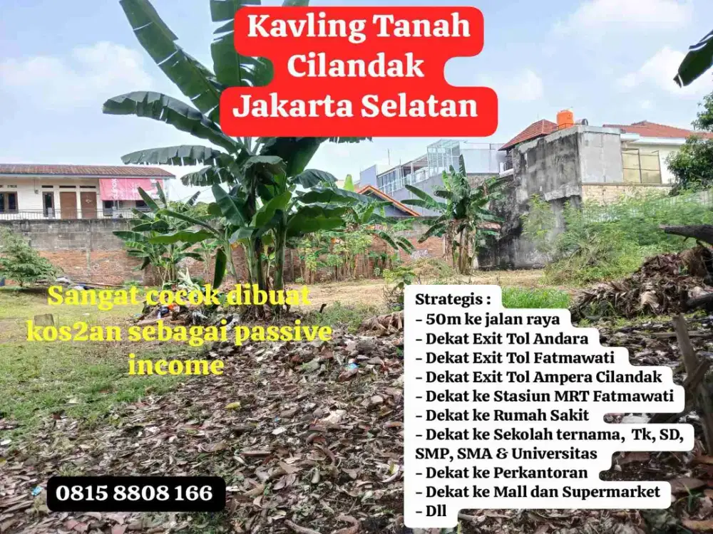 Dijual Kavling Tanah Dekat Tol Andara Di Jaksel Cilandak Jakarta Selatan