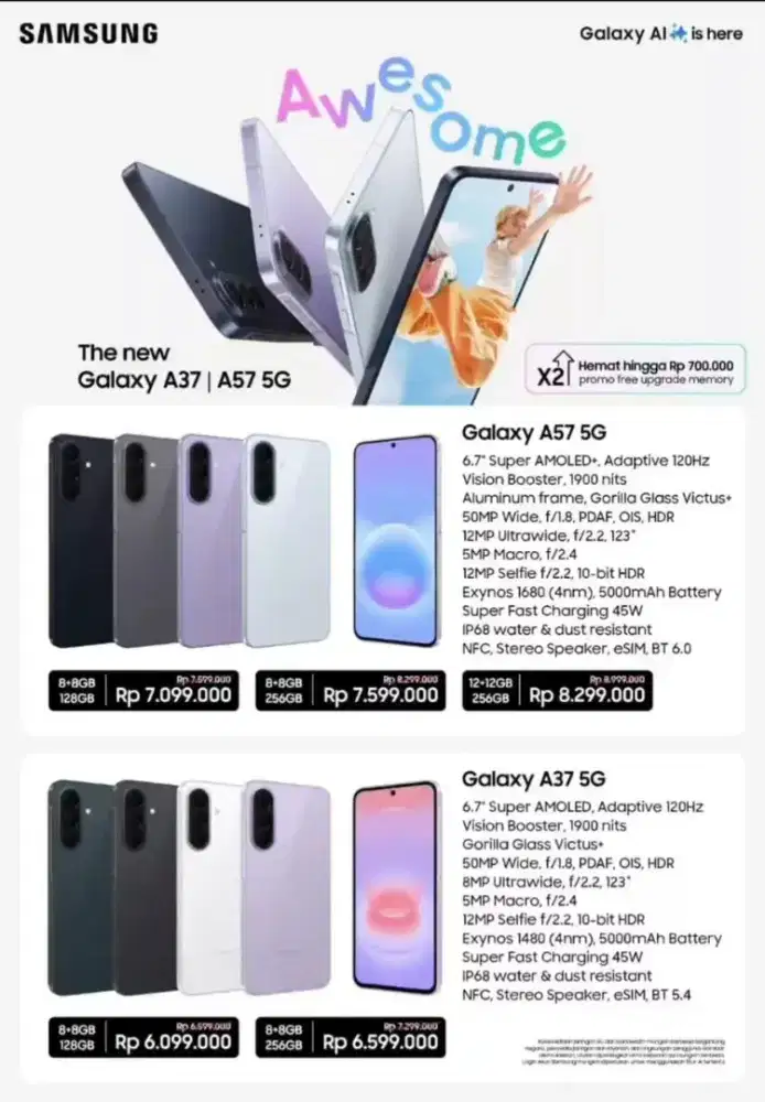 Samsung galaxy A37/A56