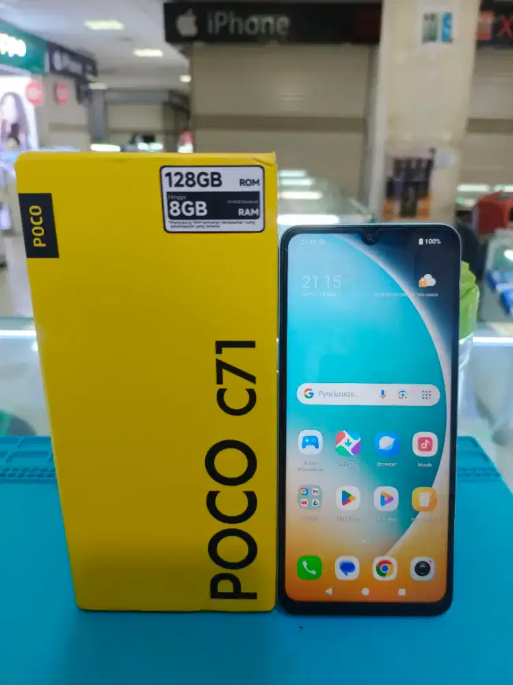 Jual fullset handphone Android Poco C71. 8/128gb.asli garansi lama