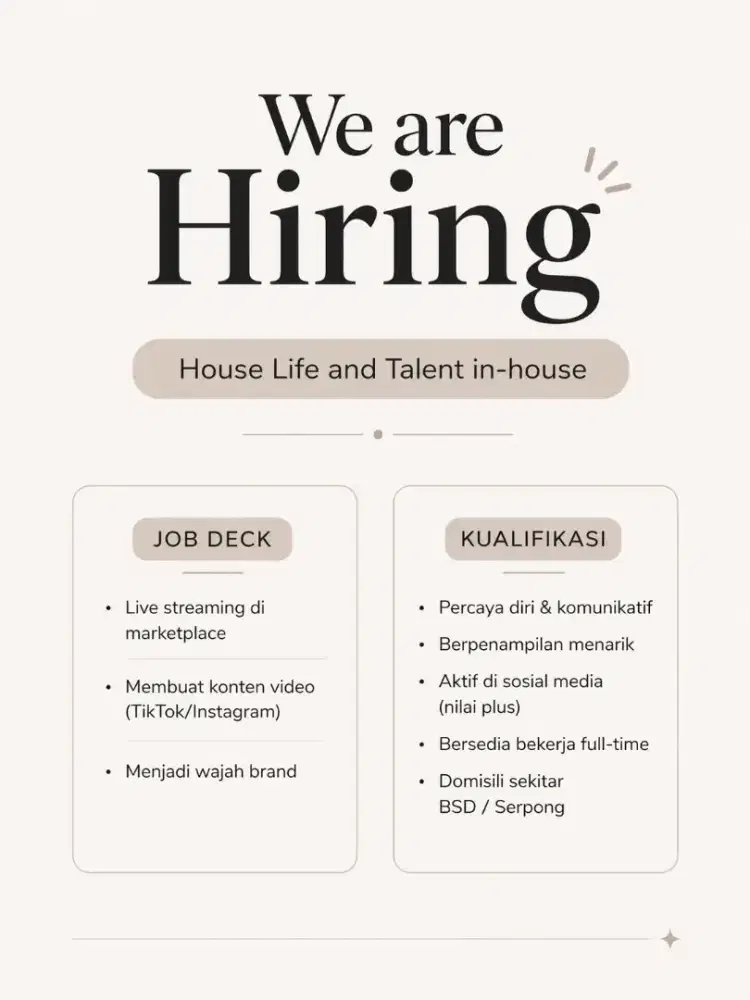 LOWONGAN HOST LIVE & CREATOR INTERN