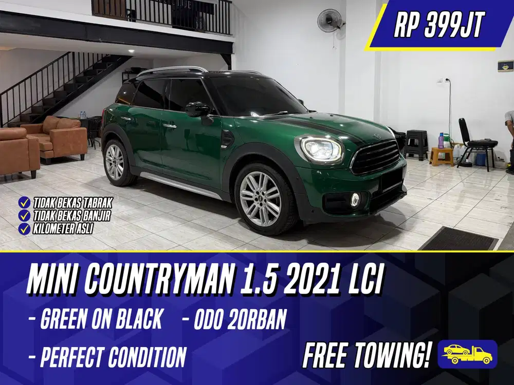 Mini Countryman 1.5 2021 NIK 2020 LCI Green on Black Hijau Cooper
