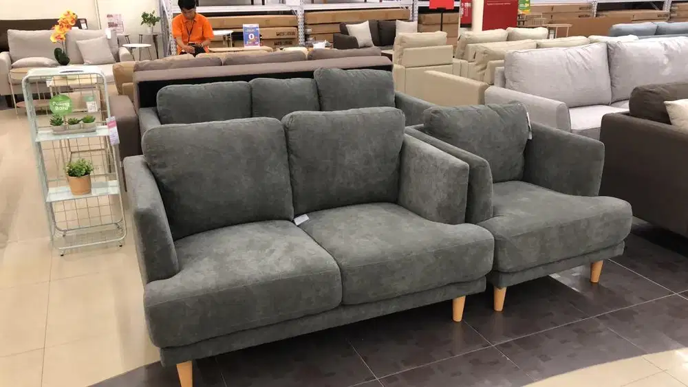 sofabed 1+2+3 seatter bahan fabric bludru