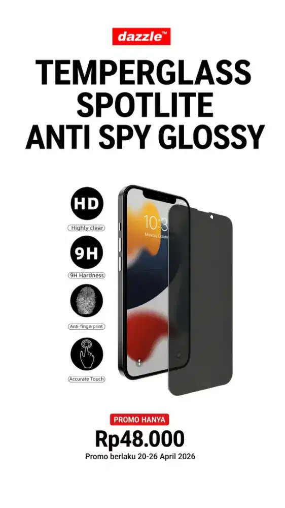 Temperglass Spotlite Anti Spy Glossy