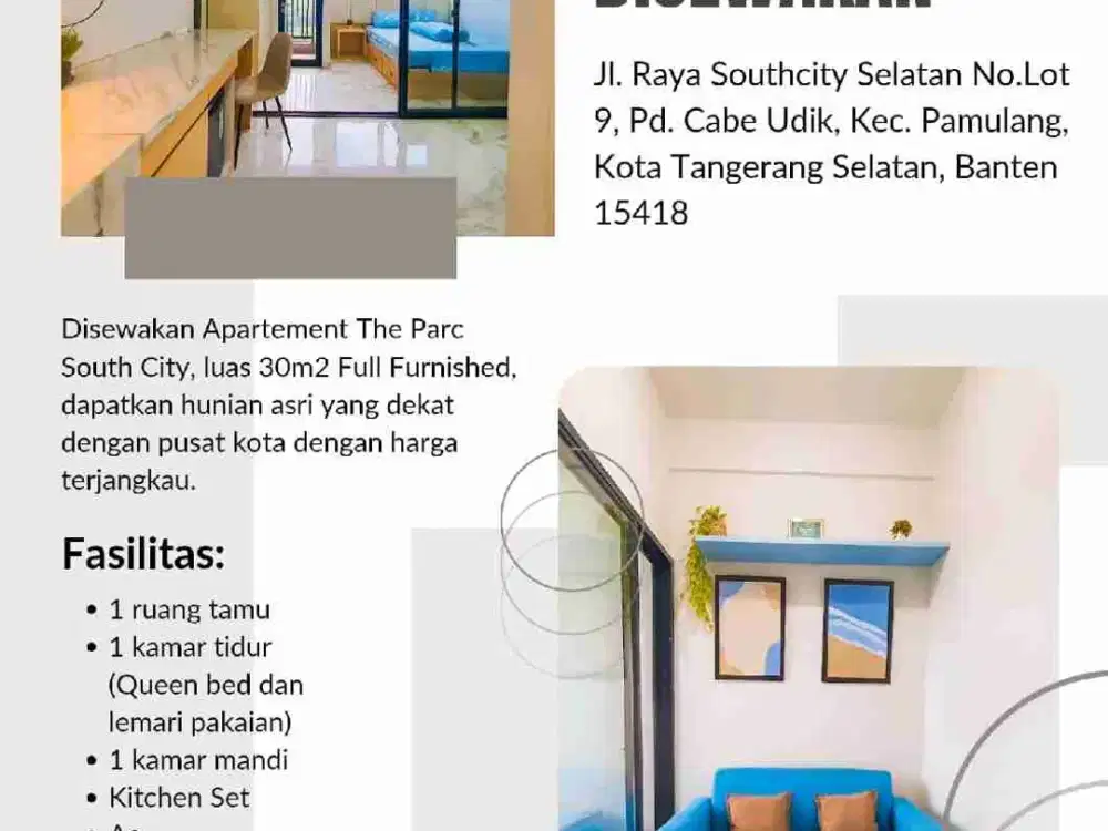 Disewakan Apartemen The Parc