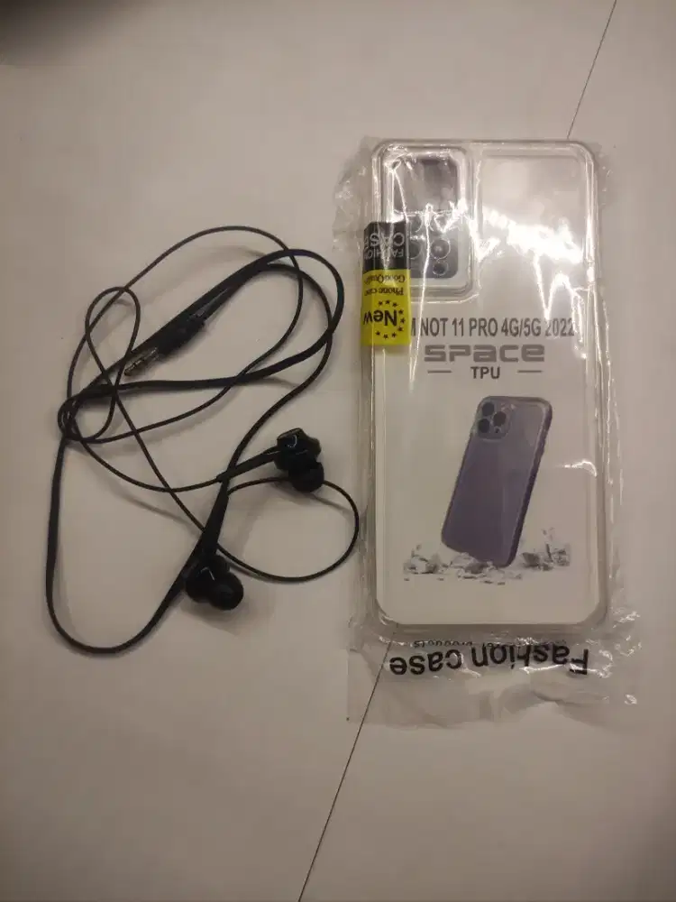 Headset & Casing Clear buat Redmi Note 11 Pro