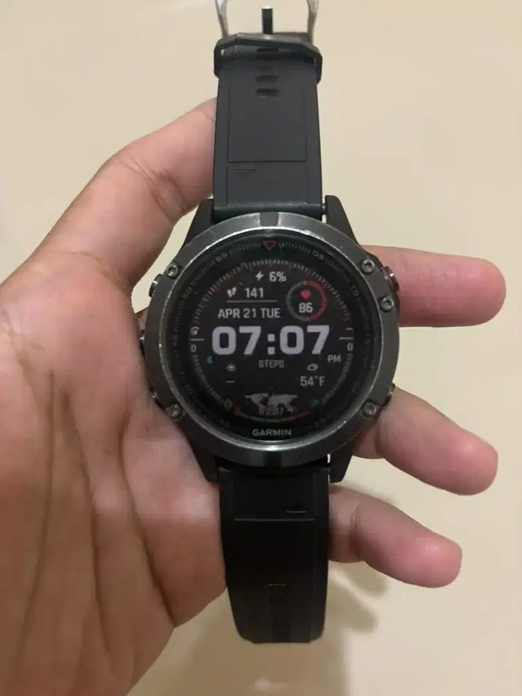 Garmin Fenix 5 Sapphire smartwatch charger only mulus pemakaian