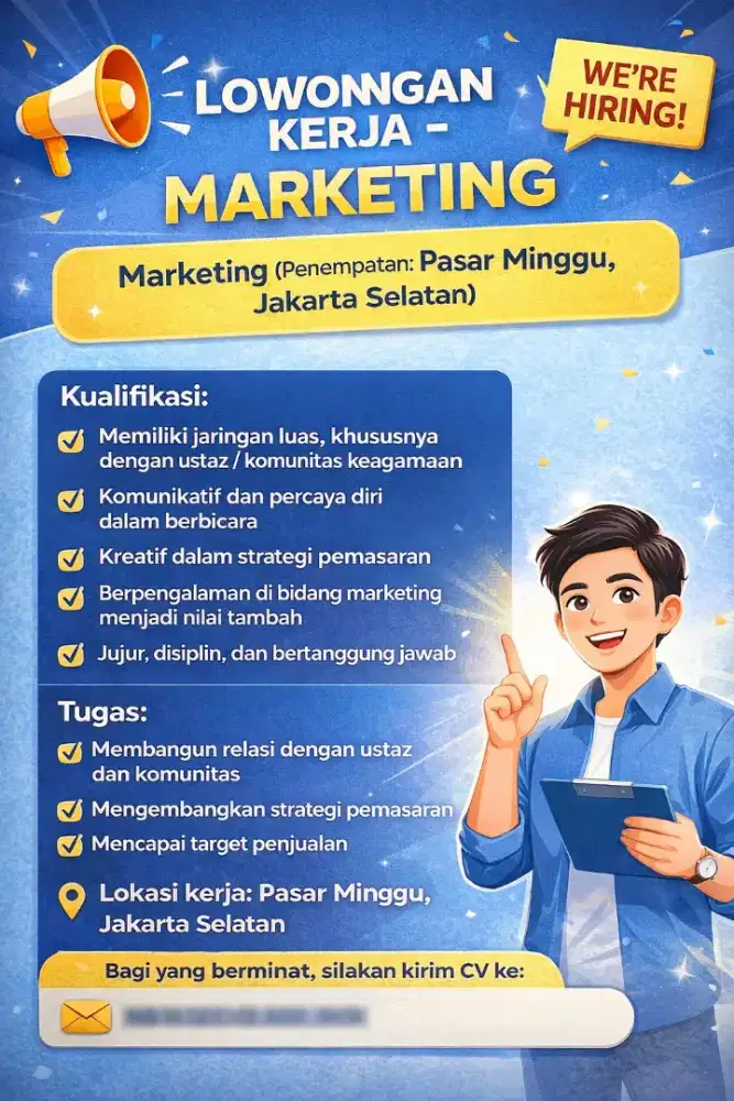 Lowongan kerja marketing di web agama islam