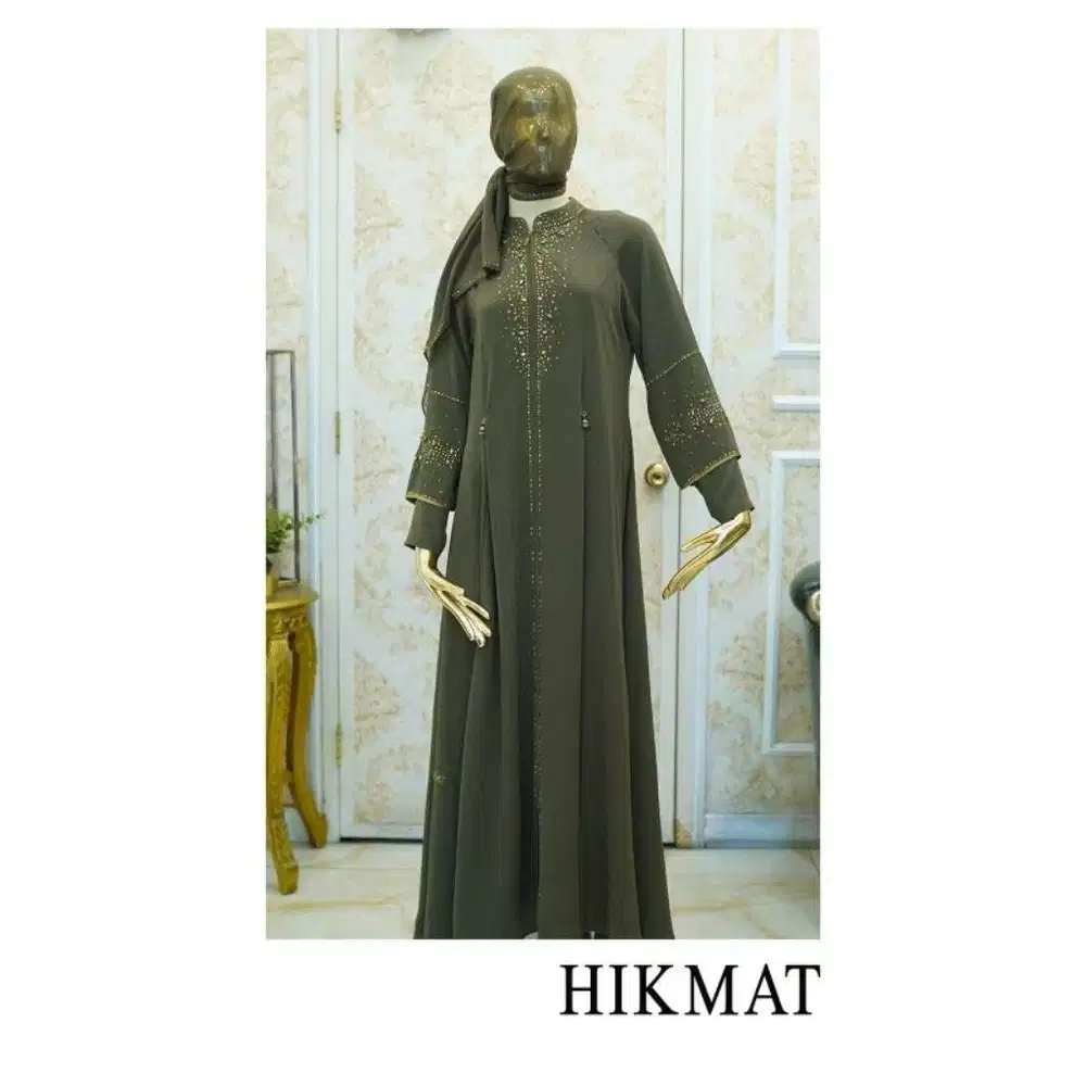 Jual abaya hikmat olive