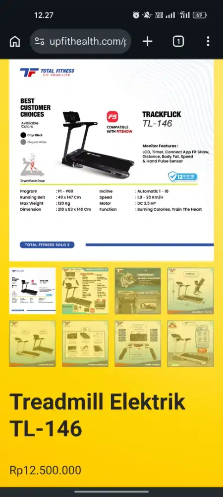 Treadmill total fitnes tl 146