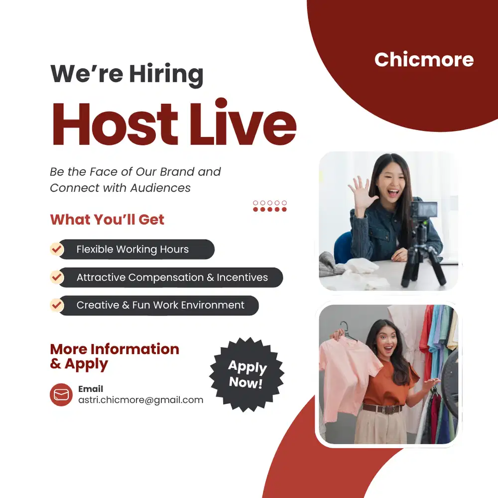 hiring host live streaming brand chicmore