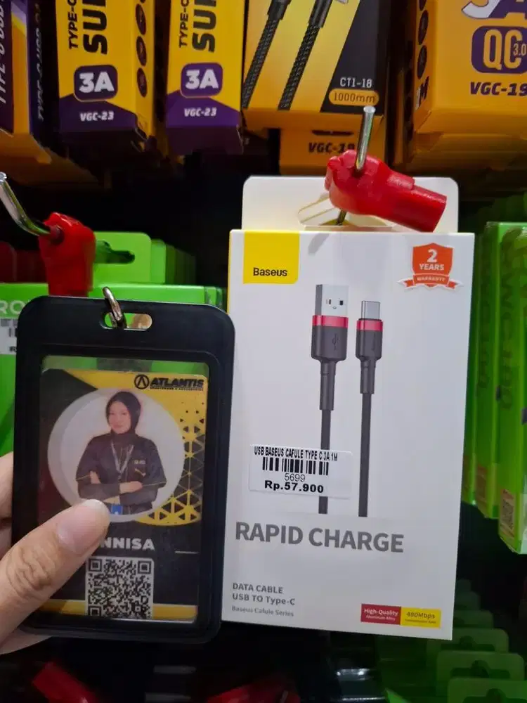 USB BASEUS CAFULE TYPE C 3A 1M | ATLANTIS DAHSYAT